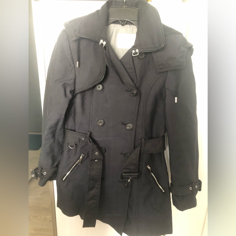 Zara Black Trench Coat with Belted Waist